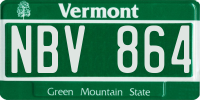 VT license plate NBV864