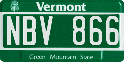 VT license plate NBV866