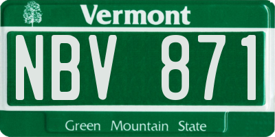 VT license plate NBV871
