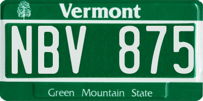 VT license plate NBV875