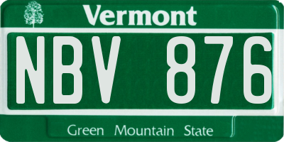 VT license plate NBV876