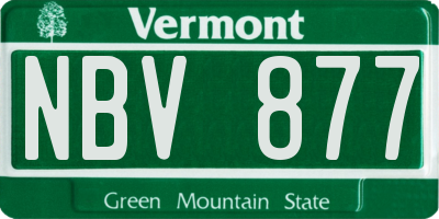 VT license plate NBV877