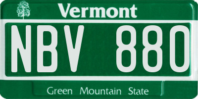 VT license plate NBV880