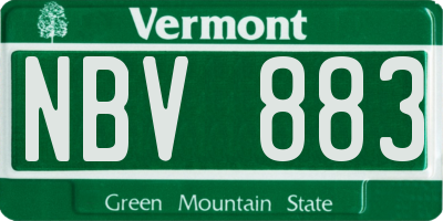 VT license plate NBV883