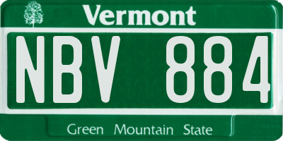 VT license plate NBV884
