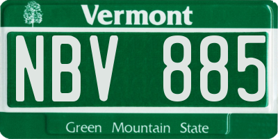 VT license plate NBV885