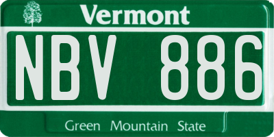 VT license plate NBV886