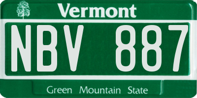VT license plate NBV887