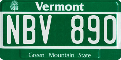 VT license plate NBV890
