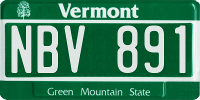 VT license plate NBV891