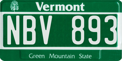 VT license plate NBV893