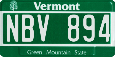 VT license plate NBV894