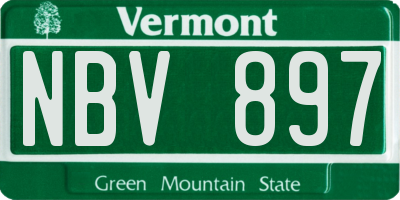 VT license plate NBV897