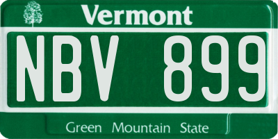 VT license plate NBV899