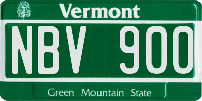 VT license plate NBV900