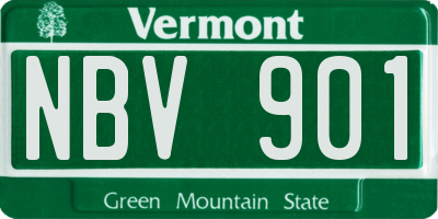 VT license plate NBV901