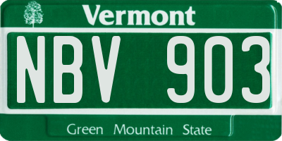 VT license plate NBV903