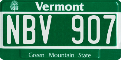 VT license plate NBV907