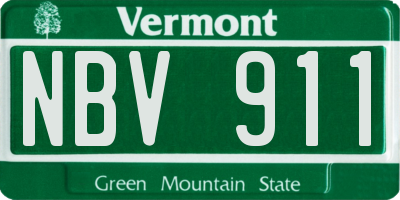 VT license plate NBV911