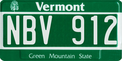 VT license plate NBV912
