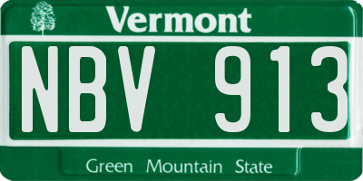 VT license plate NBV913