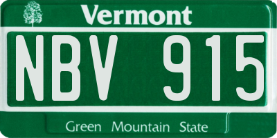 VT license plate NBV915