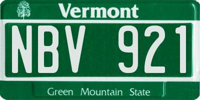 VT license plate NBV921