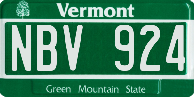 VT license plate NBV924