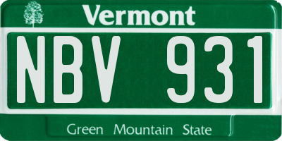 VT license plate NBV931