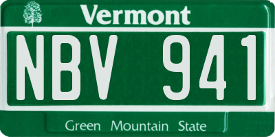 VT license plate NBV941