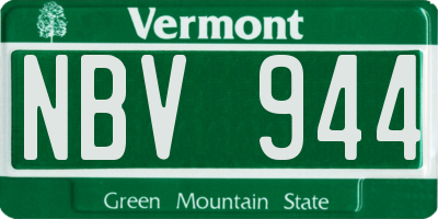 VT license plate NBV944