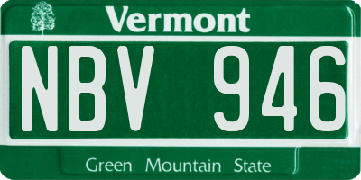 VT license plate NBV946