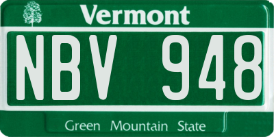 VT license plate NBV948