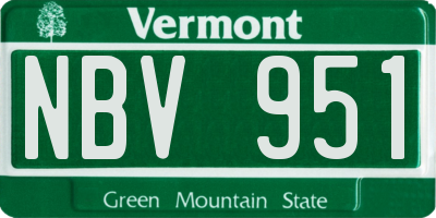 VT license plate NBV951