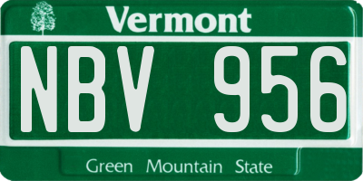 VT license plate NBV956