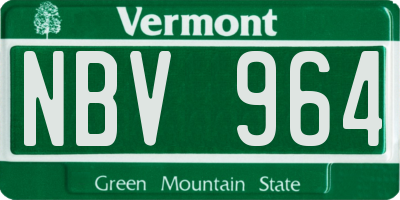 VT license plate NBV964