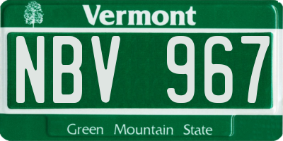 VT license plate NBV967