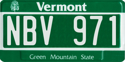 VT license plate NBV971