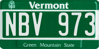 VT license plate NBV973