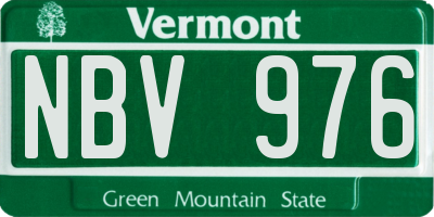 VT license plate NBV976