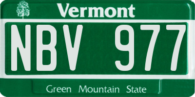 VT license plate NBV977