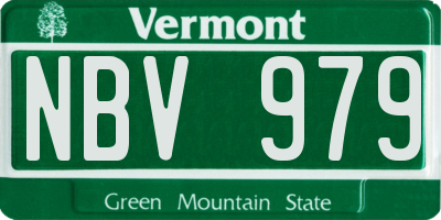 VT license plate NBV979