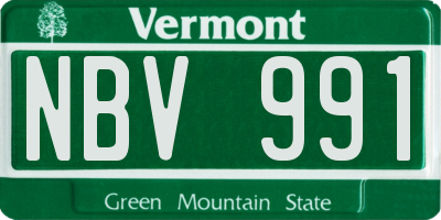 VT license plate NBV991