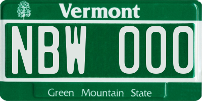 VT license plate NBW000