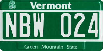 VT license plate NBW024
