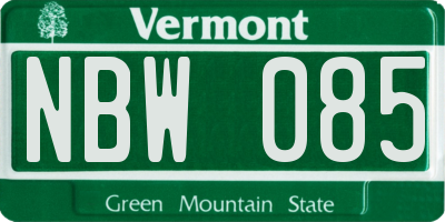 VT license plate NBW085
