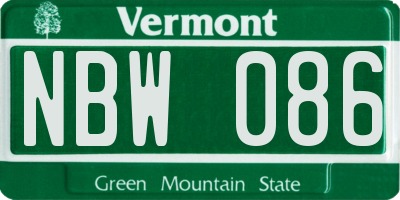 VT license plate NBW086