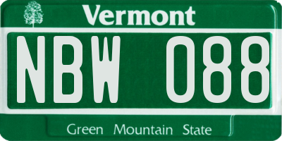 VT license plate NBW088