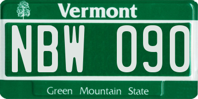 VT license plate NBW090