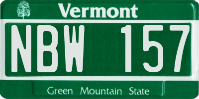 VT license plate NBW157